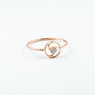 Rose Gold Diamond Swirl Stackable Ring