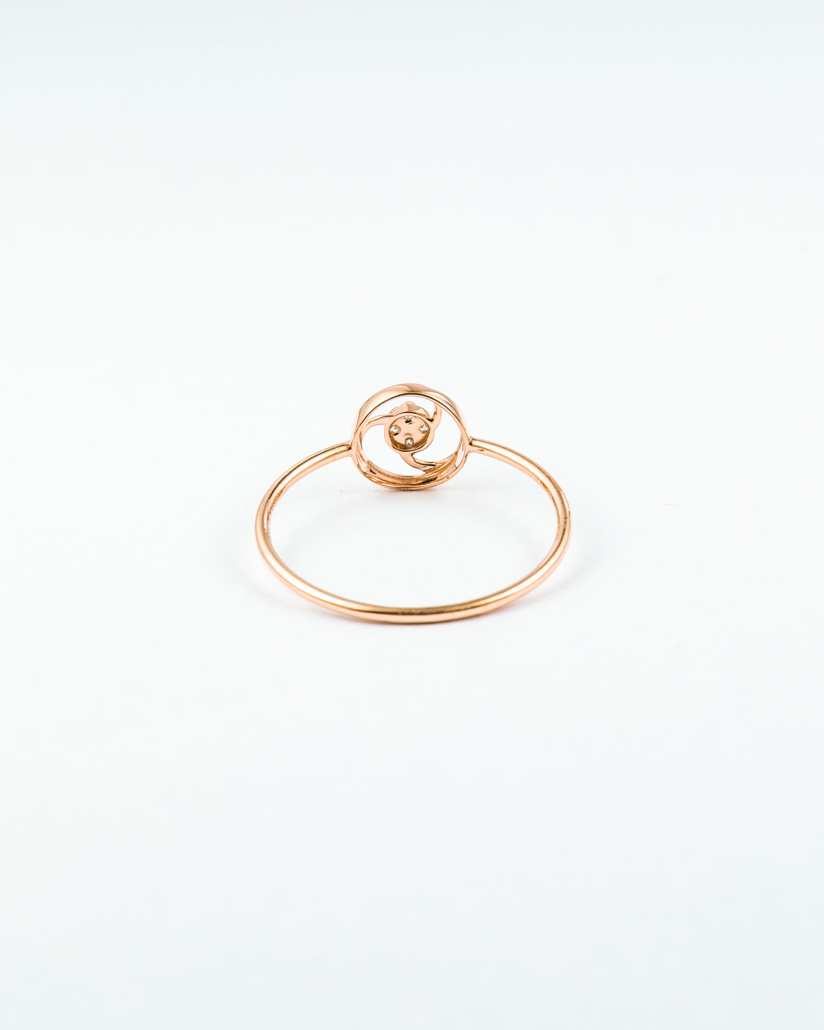 Rose Gold Diamond Swirl Stackable Ring