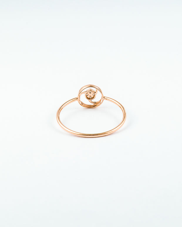 Rose Gold Diamond Swirl Stackable Ring