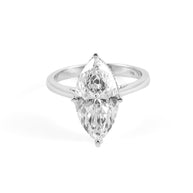Marquise Brilliant Lab-Grown Diamond Solitaire Ring with Round Accents