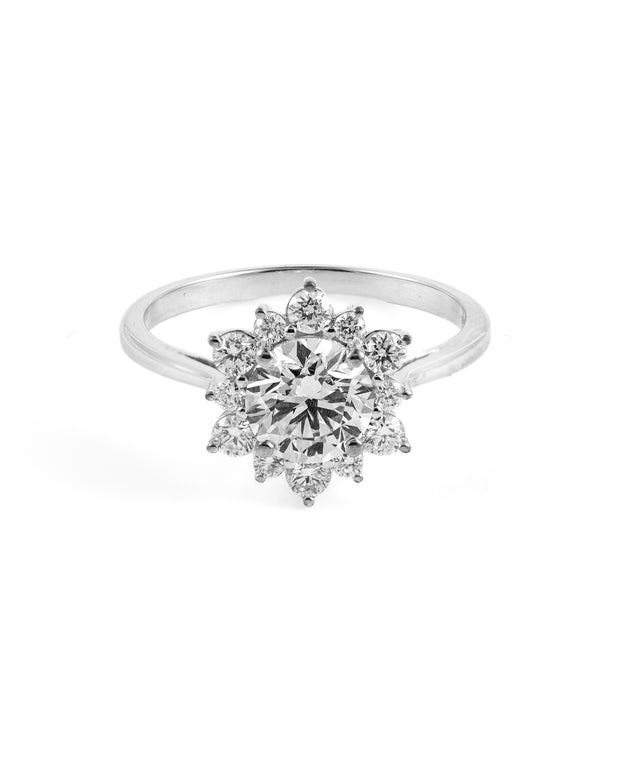 Floral 1.45ct Round Brilliant Lab-Grown Diamond Halo Ring