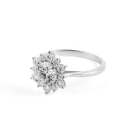 Floral 1.45ct Round Brilliant Lab-Grown Diamond Halo Ring