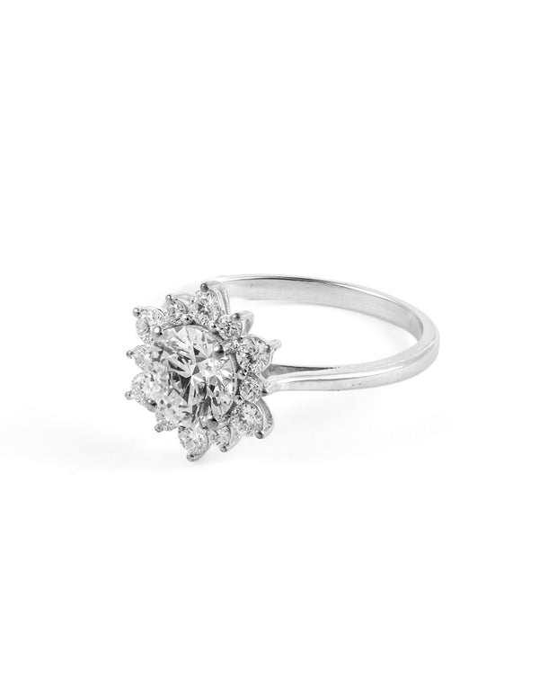 Floral 1.45ct Round Brilliant Lab-Grown Diamond Halo Ring