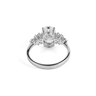 Oval Brilliant Lab-Grown Diamond Engagement Ring with Side Clusters