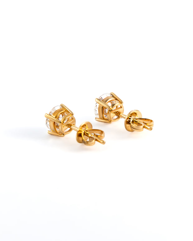 Classic Round Brilliant Lab-Grown Diamond Stud Earrings