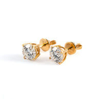 Classic Round Brilliant Lab-Grown Diamond Stud Earrings