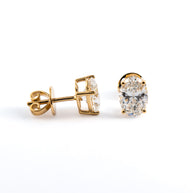 Classic Oval Brilliant Lab-Grown Diamond Stud Earrings