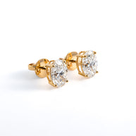 Classic Oval Brilliant Lab-Grown Diamond Stud Earrings