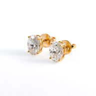 Classic Oval Brilliant Lab-Grown Diamond Stud Earrings