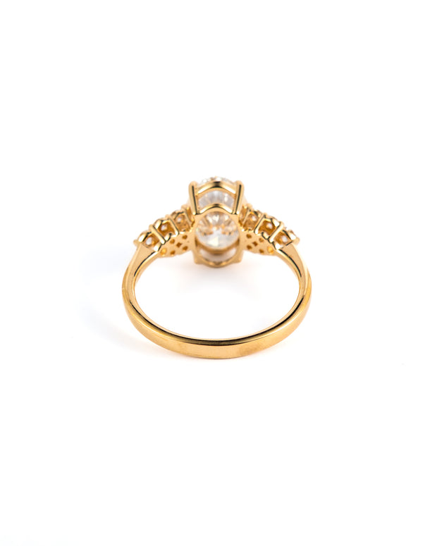 Oval Brilliant Lab-Grown Diamond Cluster Engagement Ring