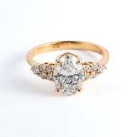 Oval Brilliant Lab-Grown Diamond Cluster Engagement Ring