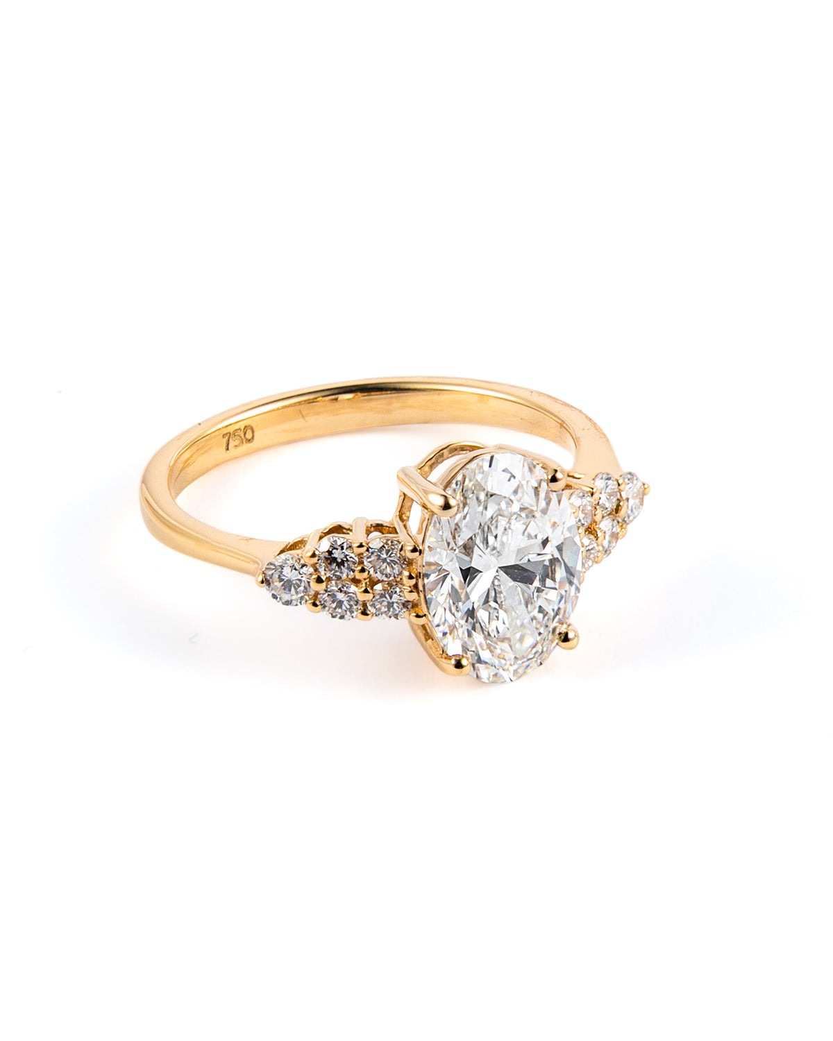 Oval Brilliant Lab-Grown Diamond Cluster Engagement Ring