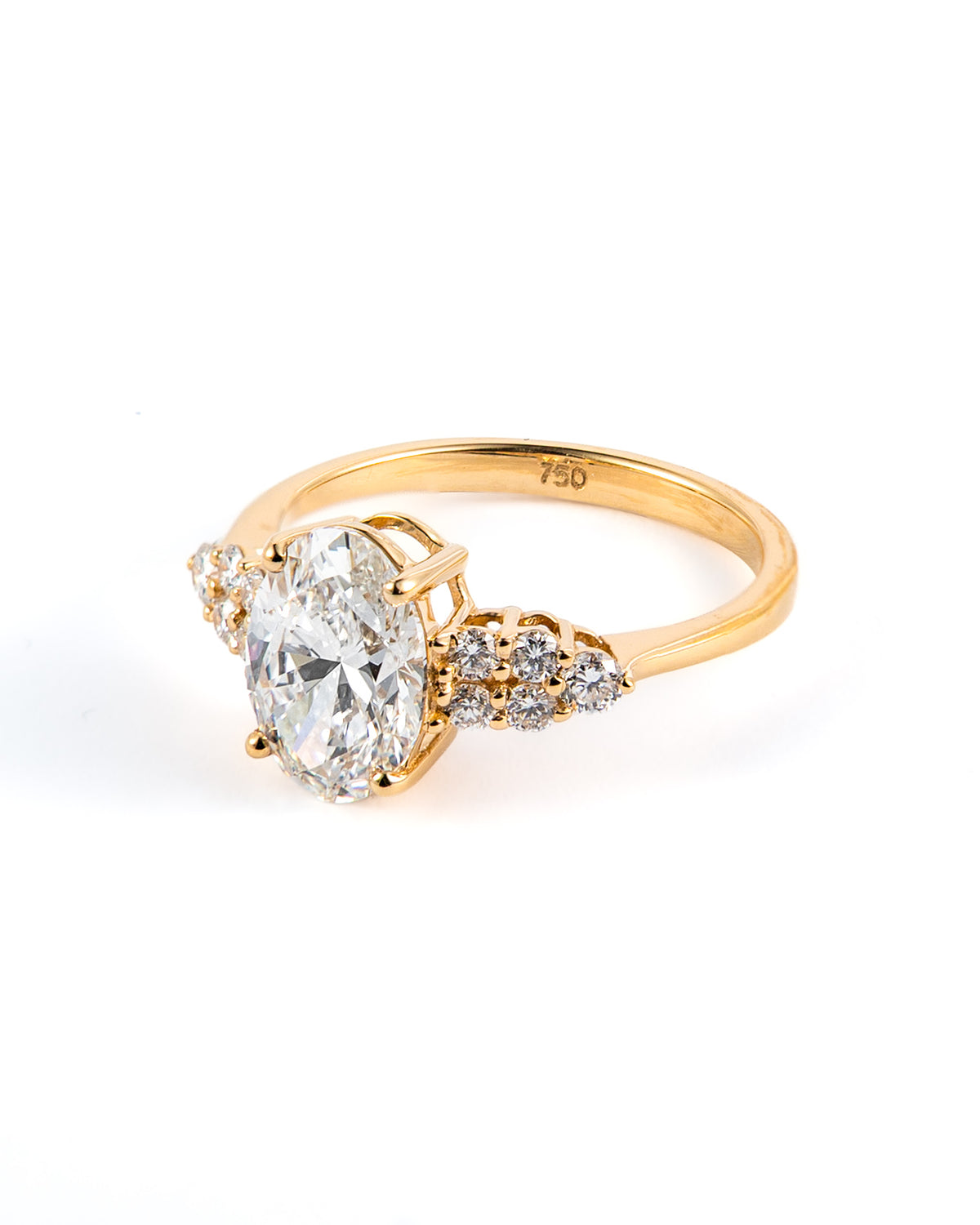 Oval Brilliant Lab-Grown Diamond Cluster Engagement Ring