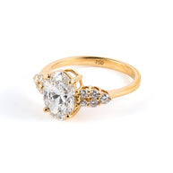 Oval Brilliant Lab-Grown Diamond Cluster Engagement Ring