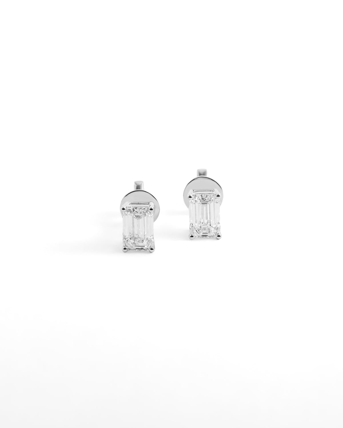 Classic Emerald-Cut Lab-Grown Diamond Stud Earrings