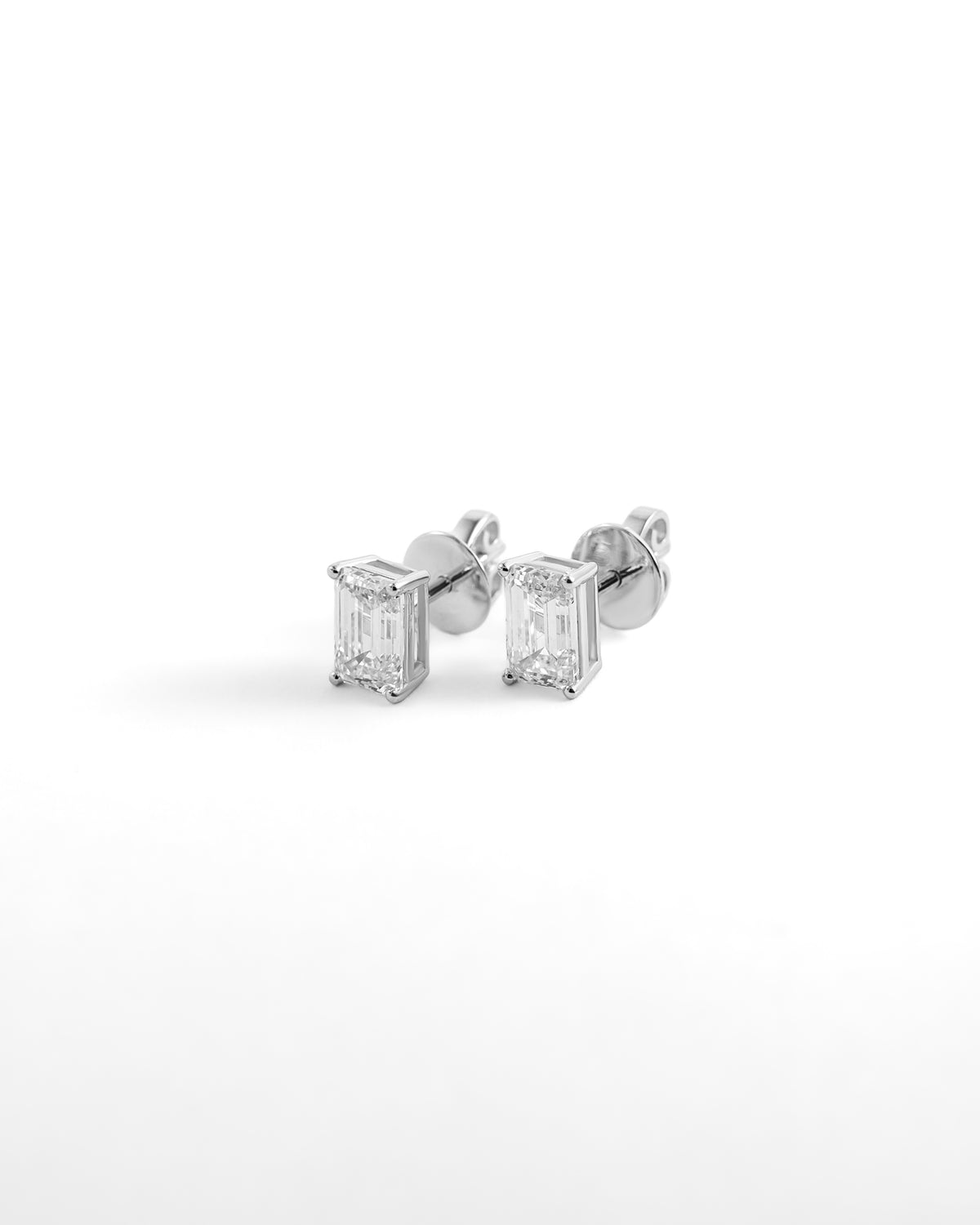Classic Emerald-Cut Lab-Grown Diamond Stud Earrings