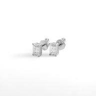Classic Emerald-Cut Lab-Grown Diamond Stud Earrings