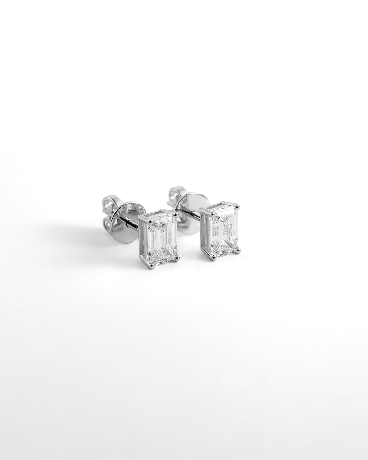 Classic Emerald-Cut Lab-Grown Diamond Stud Earrings
