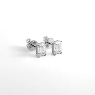 Classic Emerald-Cut Lab-Grown Diamond Stud Earrings