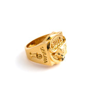 Chicago Bulls Motif Signet Ring in 18K Yellow Gold