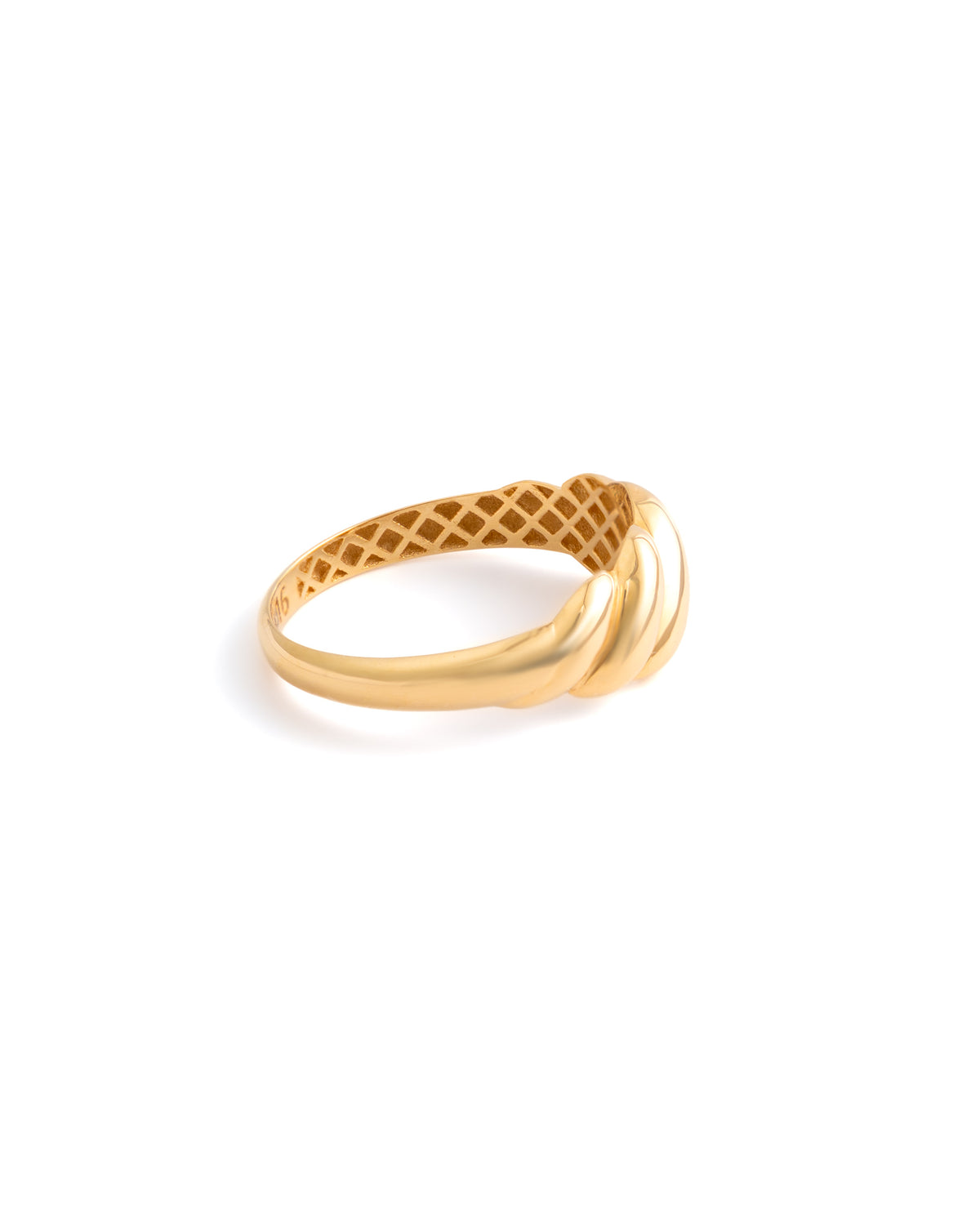 18K Yellow Gold Croissant Dome Band Ring