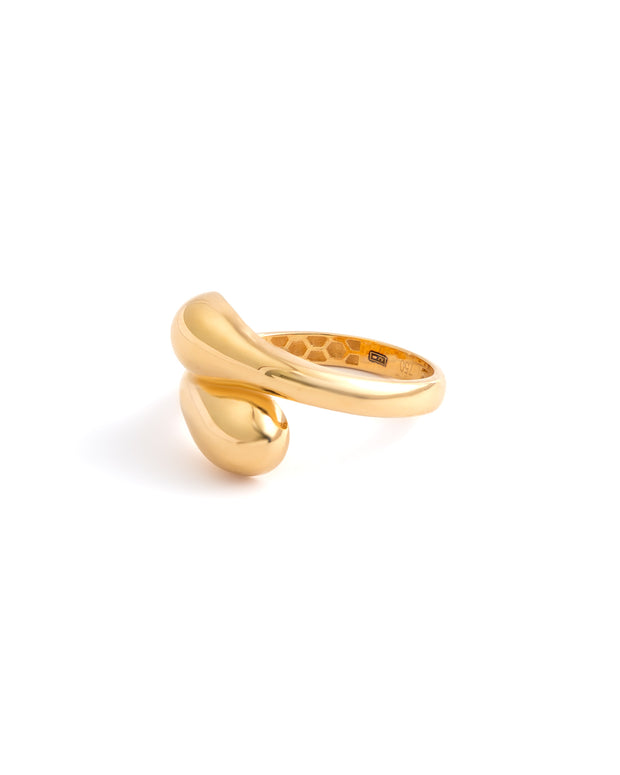 Contemporary 18K Yellow Gold Bypass Ring