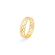 18K Yellow Gold Openwork Lattice Band Ring