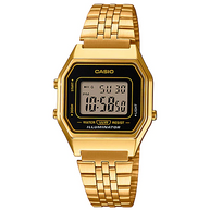 Casio Vintage Ladies Gold-tone Stainless Steel Strap Watch - LA680WGA-1DF
