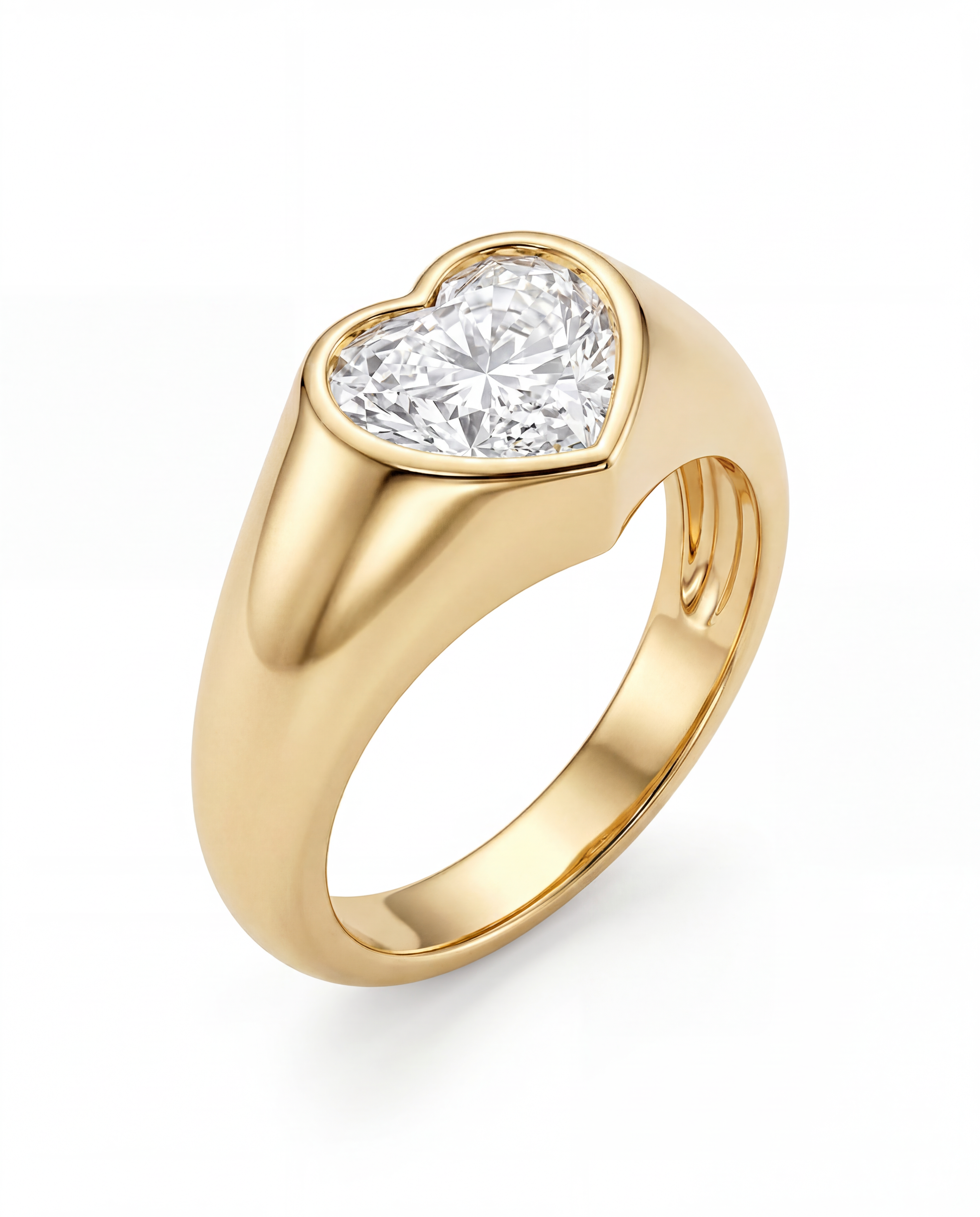 The Sculpted Heart Luminous Statement Ring