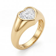 The Sculpted Heart Luminous Statement Ring