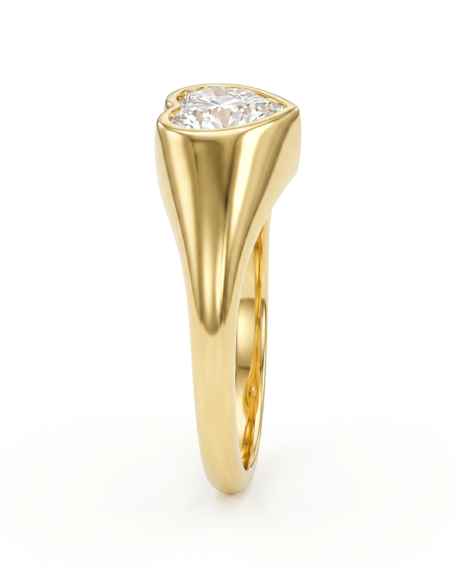 The Sculpted Heart Luminous Statement Ring