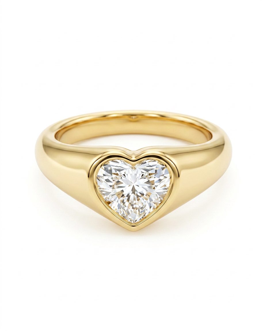 The Sculpted Heart Luminous Statement Ring