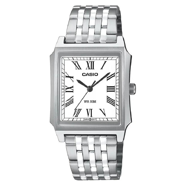 Casio Collection Analog MTP-B190D-7BVDF White Dial Stainless Steel Men's Watch