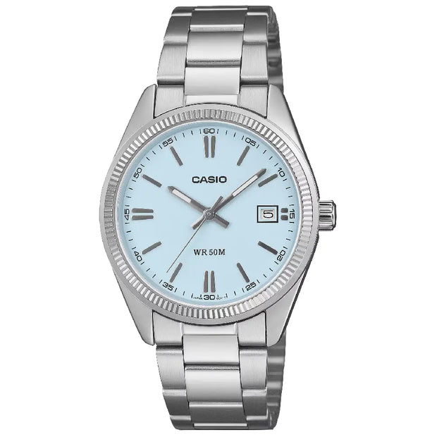 Casio Enticer Quartz Fluted 35mm UTP-1302PD-2A2VDF Sky Blue Dial Stainless Steel Unisex Watch