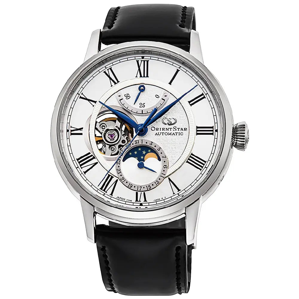 Orient Star Classic Moon Phase Open Heart Automatic RE-AY0106S00B Men's Watch
