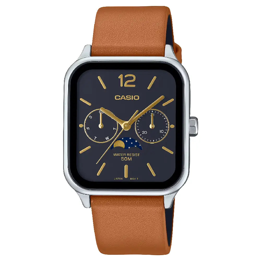 Casio Enticer MTP-M305L-1AVDF Multi-Hand Moon Phase Analog Men's Watch