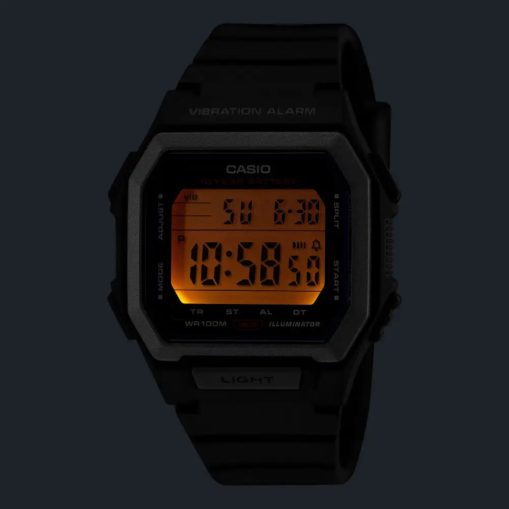 Casio Digital W-738H-3AVDF 42.8mm  Grey Dial Green Resin Strap Men's Watch