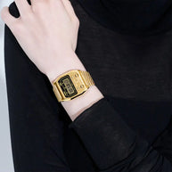 Casio Vintage Digital A1100G-5DF Gold Dial Stainless Steel Unisex Watch