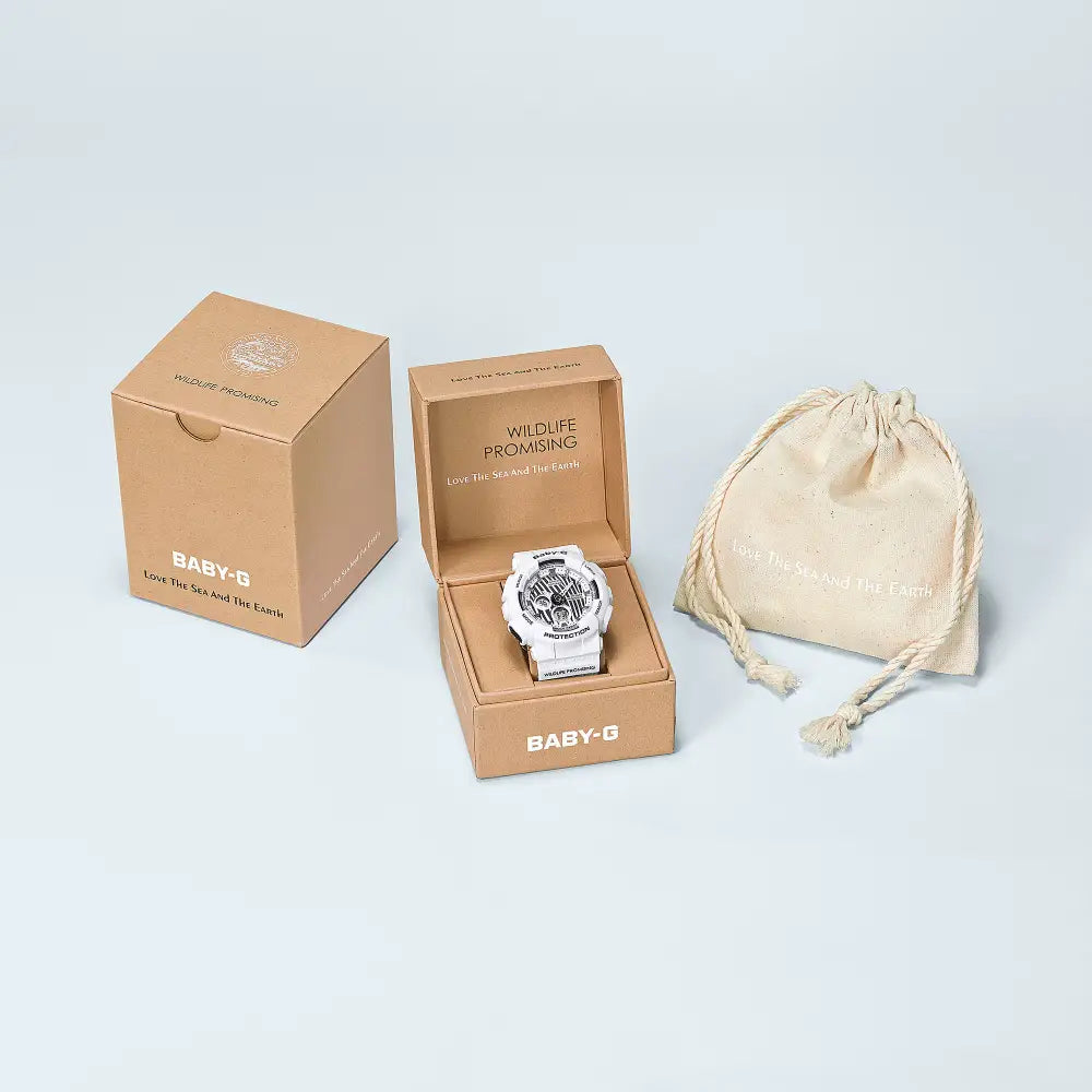 Casio Baby-G BA-120WLP-7A Analog-Digital White Zebra Print Dial Resin Strap Unisex Watch