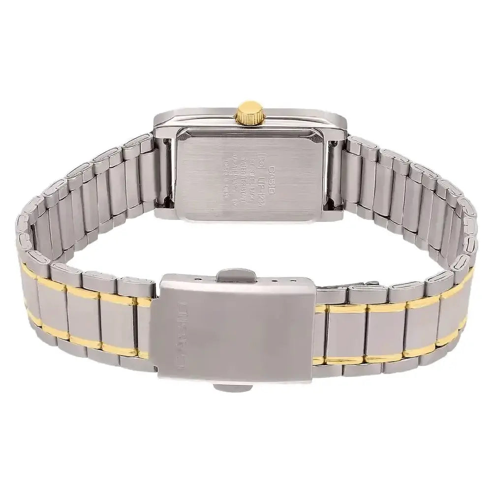 Casio Classic Analog Rectangular LTP-1235SG-7ADF Silver Dial Two-Tone Stainless Steel Women's Watch