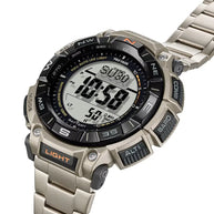 Casio ProTrek PRG-340T-7DR Digital Tough Solar Triple Sensor Silver Dial 51.7mm Stainless Steel Men's Watch