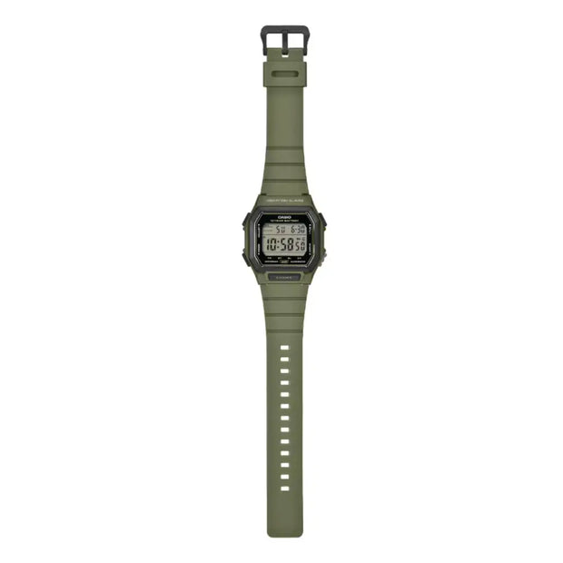 Casio Digital W-738H-3AVDF 42.8mm  Grey Dial Green Resin Strap Men's Watch