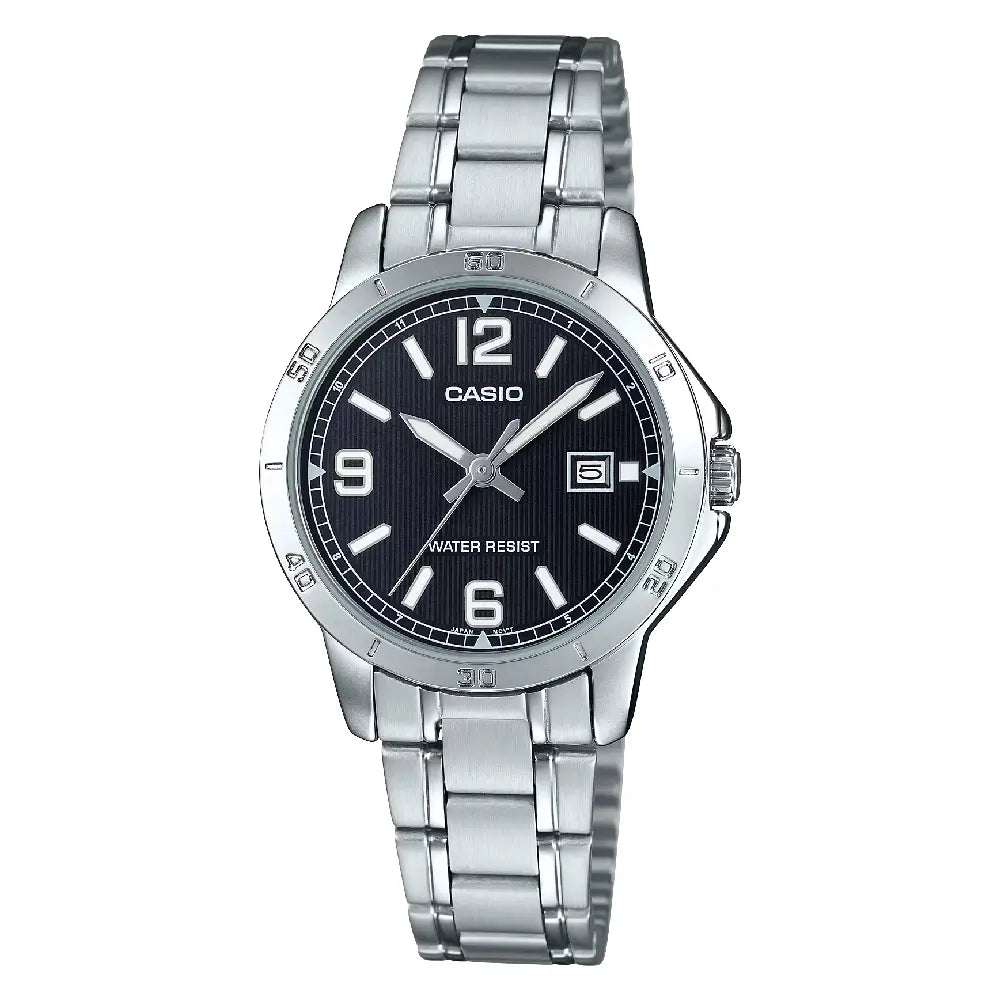 Casio Classic Analog LTP-V004D-1B2UDF Black Dial Stainless Steel Women's Watch