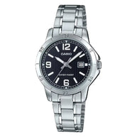 Casio Classic Analog LTP-V004D-1B2UDF Black Dial Stainless Steel Women's Watch