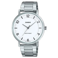 Casio Enticer Analog MTP-VT03D-7BDF White Dial Stainless Steel Men's Watch