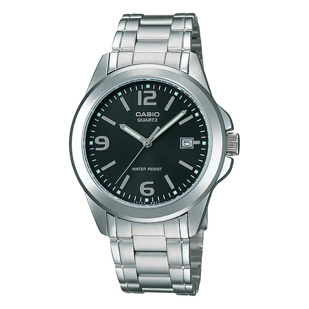 Casio Standard Analog MTP-1215A-1ADF Black Dial 38.4mm Stainless Steel Men's Watch