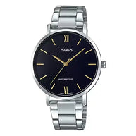 Casio Enticer Ladies Analog LTP-VT01D-1BUDF Black Dial Stainless Steel Women's Watch