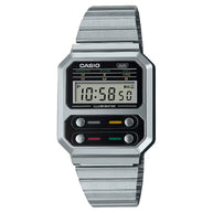 Casio Vintage Digital A100WE-1ADF Black Dial Stainless Steel Unisex Watch