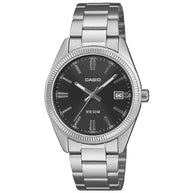 Casio Enticer Quartz Fluted 35mm UTP-1302PD-1AVDF Black Dial Stainless Steel Unisex Watch