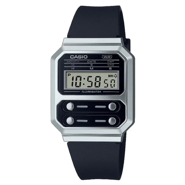 Casio Vintage Digital A100WEF-1ADF Black Dial Stainless Steel Unisex Watch